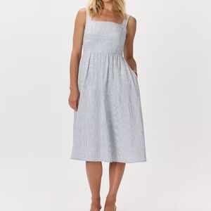 NWT Quince 100% European Linen Fit & Flare Midi Dress